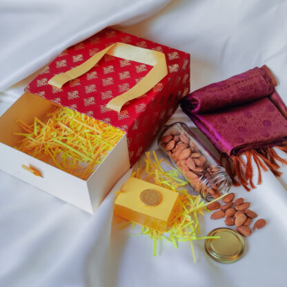 Maroon Golden Hamper Box